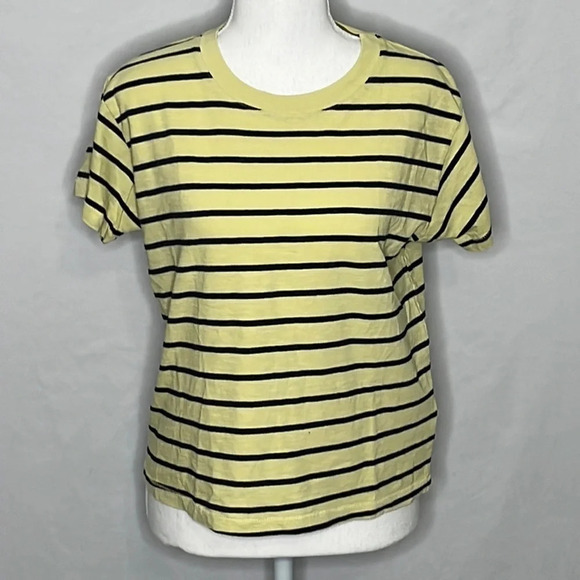 Daydreamer Crew Neck Short Sleeve Striped Cotton T Shirt - NEW - Size XS - Picture 1 of 7